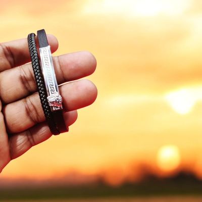 22mm Anchor Desgin Black Color Leather Bracelet Stainless Steel Retro Style Bracelets Boyfriend Gifts pulsera hombre_img_0