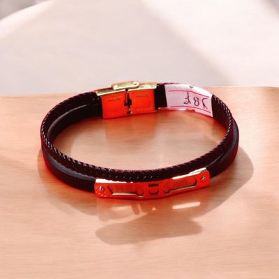 22mm Anchor Desgin Black Color Leather Bracelet Stainless Steel Retro Style Bracelets Boyfriend Gifts pulsera hombre_img_0