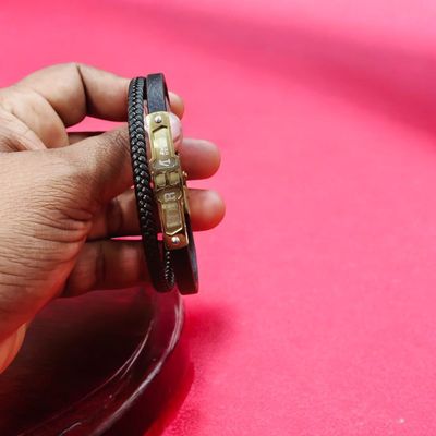 22mm Anchor Desgin Black Color Leather Bracelet Stainless Steel Retro Style Bracelets Boyfriend Gifts pulsera hombre_img_1