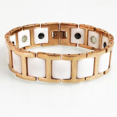 18MM White Ceramic Wide Chain Bracelet Men Luxury Rose Gold Color Stainless Steel Male Jewelry Accessories His Birthday Gifts_img_4
