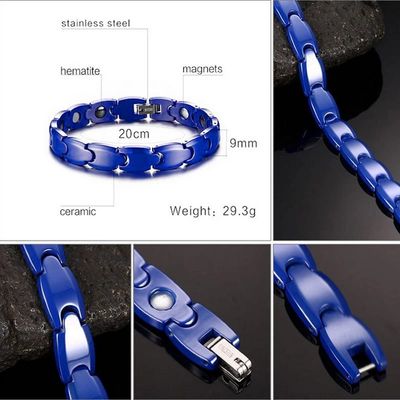 Ceramic Wide Chain Bracelet Men Luxury Rose Gold Color Stainless Steel Male Jewelry Accessories His Birthday Gifts_img_0
