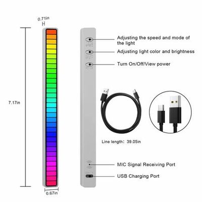 32 LED RGB Car Sound Control Light Voice Activated Pickup Music Rhythm Light Bar_img_9