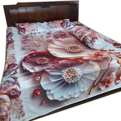 Premium King Size 3D Design Bed Sheet_img_2