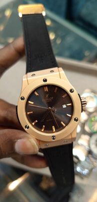 hublot classic fusion auto full black rose gold body fiber belt_img_0