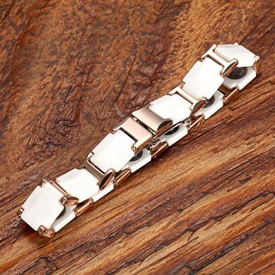 Men\'s Ceramic Bracelet High-tech Blue Ceramic Bracelet with Hematites and Magnets Inlay China Manufacturer_img_2