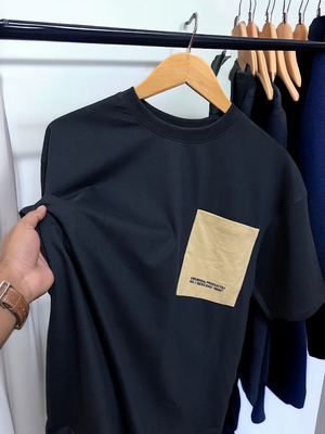 Heavy Weight Navy Arc Oversized T-shirt With Pocket._img_4
