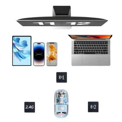 GearUP WM30 Transparent Crystal 2.4G + Bluetooth Magnetic Wireless Mouse - White_img_1