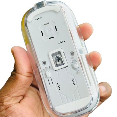 GearUP WM30 Transparent Crystal 2.4G + Bluetooth Magnetic Wireless Mouse - White_img_4