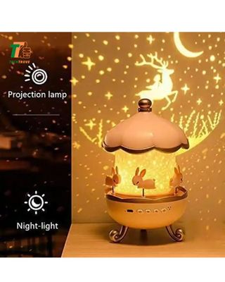 Rotating Cabin Projector Lamp Star Projector Night Light for Kids Baby carousel night light_img_2