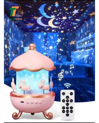 Rotating Cabin Projector Lamp Star Projector Night Light for Kids Baby carousel night light_img_4