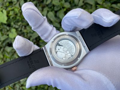 Hublot Automatic Black Belt - Silver & RG Body_img_1