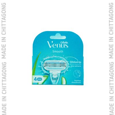 Gillette Venus Smooth 4's Pack Razor Blade Cartridges with Aloe Extracts_img_1