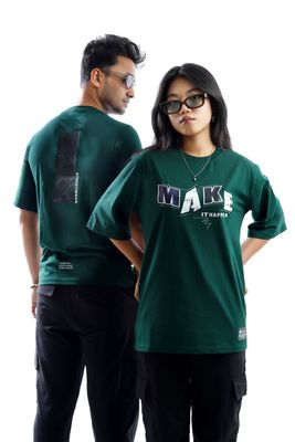 ‘MAKE IT HAPPEN’ BOTTLE GREEN LONG SLEEVE TEES_img_0