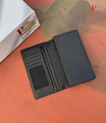 Black Double Chamber Long Wallet_img_0