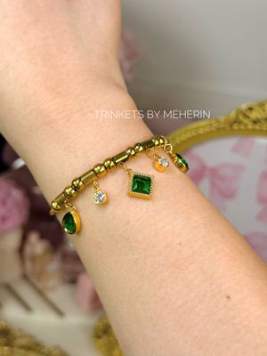 Charm bracelet green stone_img_0