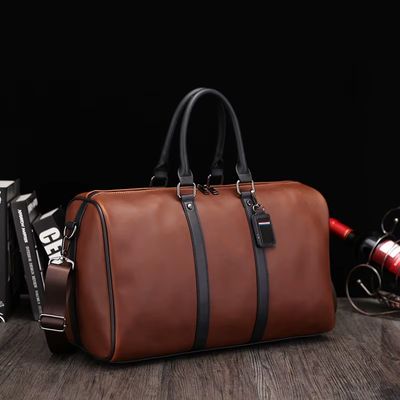 Men’s Large Leather Crossbody Travel Bag – Big Capacity Weekend Tote & Carry-On Duffel_img_2