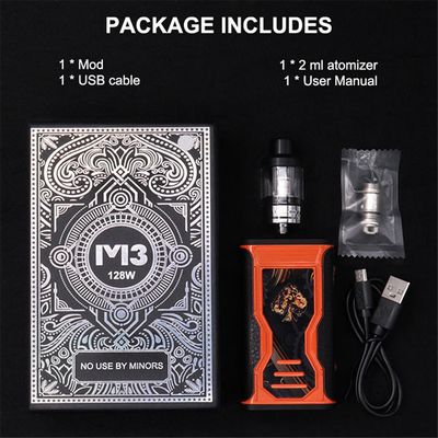 Electronic    m3  128W Box Mod Kit With 3 5ml Tank Built in 2000mAh Battery Huge Thick Oil Gaft Flaveor 1_img_2