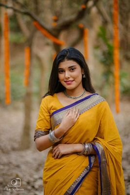 Handloom mustard colour saree_img_0