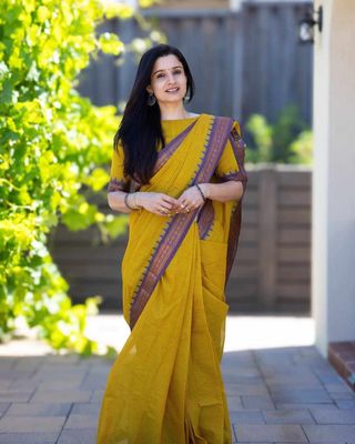 Handloom mustard colour saree_img_1