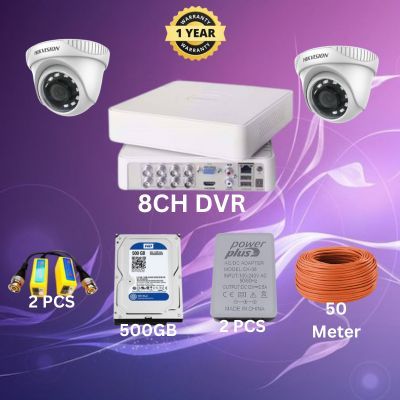 HIKVISION 8CH DVR 2pcs 2MP camera package_img_0