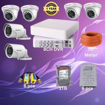 HIKVISION 8CH DVR 6pcs 2MP camera package_img_0