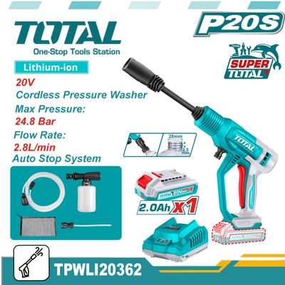 Total 20V Cordless Pressure Washer Car Washer With Battery & Charger Model: TPWLI20362_img_0