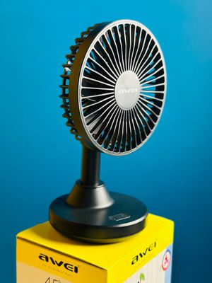 Awei F29 mini Desktop Oscillating Rechargeable fan- Black Color_img_1