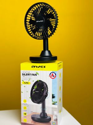 Awei F29 mini Desktop Oscillating Rechargeable fan- Black Color_img_2