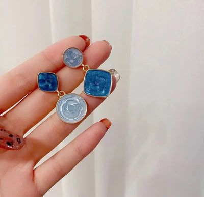 Blue Assymetrical Earrings_img_1