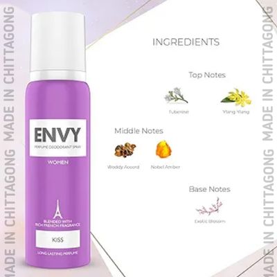 ENVY Kiss Deodorant - 120ML | Long Lasting Deo Perfume Spray For Women_img_2