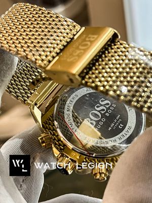 BOSS MESH CHAIN GOLDEN CASE BLACK DIAL_img_3