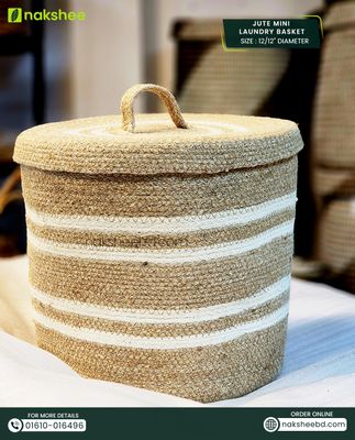 Jute Mini Laundry Basket (12/12" Diameter)_img_0
