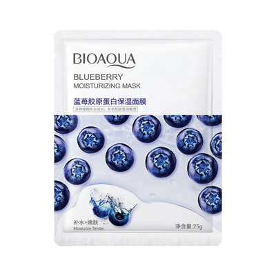 BLUEBERRY BIOAQUA Korean Face Skin Care Moisturizing Sheet Mask , Private Label Natural Plant Fruit Foil Serum Collagen Facial Mask_img_0