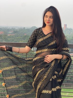 Block Print Sharee with Blouse Piece_img_8