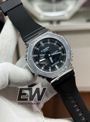 CASIO GSHOCK GM 2100 BLACK DIAL SILVER CASE_img_0