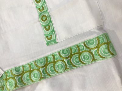 khadi Cotton Fotua with Green Embroidery_img_1