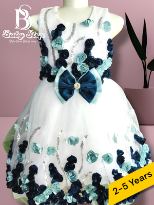 Elegant Floral Baby Girl Dress – White & Blue (1-5 Years)_img_0