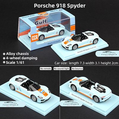 CCA 1:64 Porsche 918 Spyder GULF Diecast Model Car_img_0