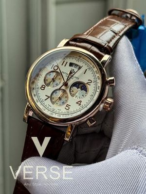 PATEK BROWN BELT ROSE GOLD CASE SPIDER WHITE DIAL_img_0