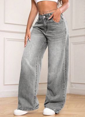 Grey wash Wide leg jeans_img_1