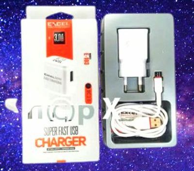 Excel E-103 QC 3.0, 21w Fast Charger With Cable - 6 Month Full Guarantee_img_1