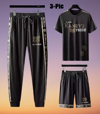 Premium Quality Stylist Printed Half Sleeve T-Shirt & Full pant,Half pant ( Set )for Men_img_1