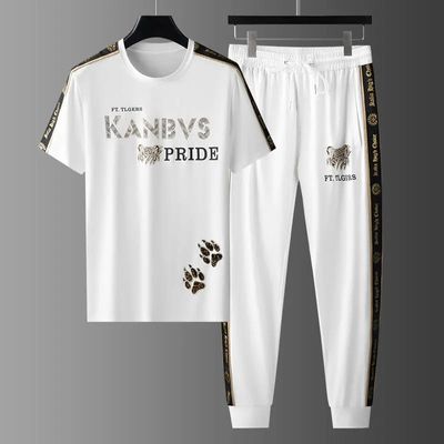Premium Quality Stylist Printed Half Sleeve T-Shirt & Full pant ( Set )for Men_img_0