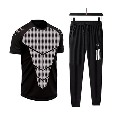 Premium Quality Stylist Printed Half Sleeve T-Shirt & Full pant ( Set )for Men_img_8