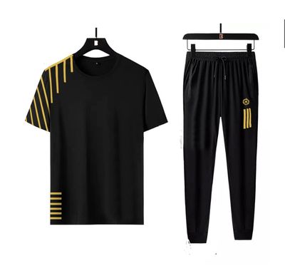 Sportswear Casual O-neck T-shirts + Pants Tracksuit Set_img_0
