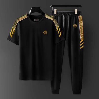 Sportswear Casual O-neck T-shirts + Pants Tracksuit Set_img_0