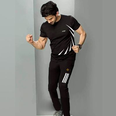 Sportswear Casual O-neck T-shirts + Pants Tracksuit Set_img_4