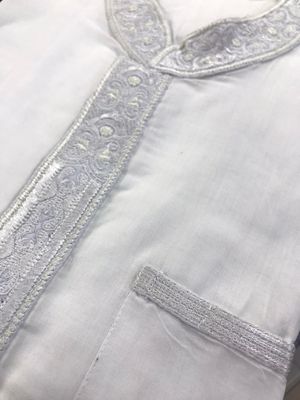 Elegant White Fotua White Embroidery - Premium Quality Traditional Wear_img_1