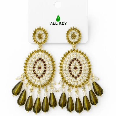 Handcrafted Green Elegance Earrings