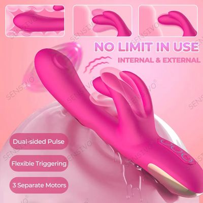 G spot Tapping Dildo Vibrator with Clit Massaging & Vibration Clitoris Vaginal Stimulator Adult Masturbation Massager for Women_img_1